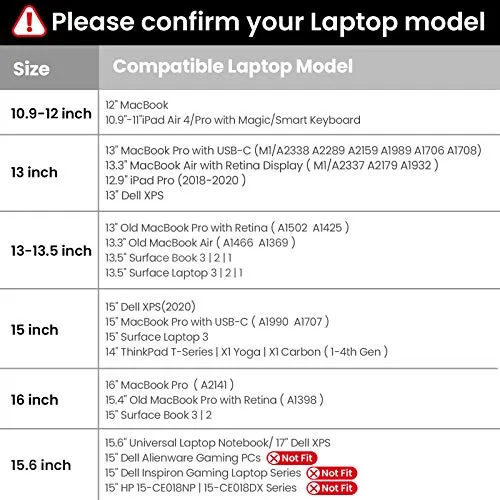 tomtoc 360 Protective Laptop Sleeve for 13-inch MacBook Air 2018-2021 M1/A2337 A2179 A1932, MacBook Pro M1/A2338 A2251 A2289 A2159 2016-2021, 12.9 iPad Pro 3rd/4th Gen, Case Bag with Accessory Pocket