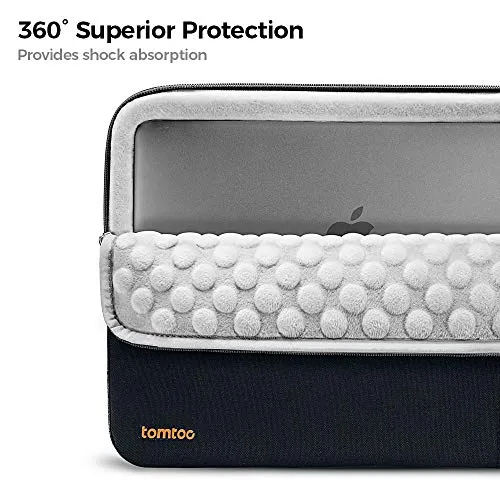 tomtoc 360 Protective Laptop Sleeve for 13-inch MacBook Air 2018-2021 M1/A2337 A2179 A1932, MacBook Pro M1/A2338 A2251 A2289 A2159 2016-2021, 12.9 iPad Pro 3rd/4th Gen, Case Bag with Accessory Pocket