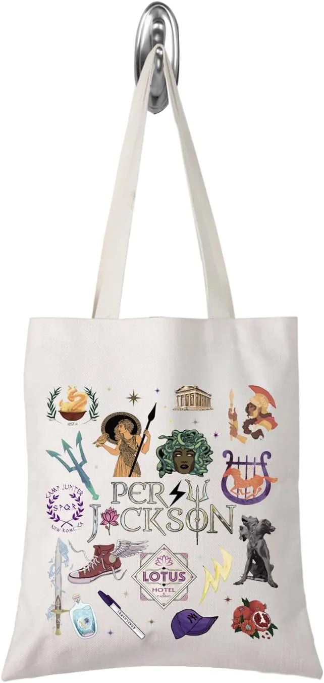 TSOTMO Camp Half Blood Canvas Tote Bag - Cabins Gift Book Lover Bookish Gift