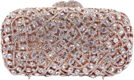 UMREN Luxury Crystal Clutch Rhinestones Evening Bag for Women Bling Purse Sparkly Diamond Handbag for Wedding Party Prom