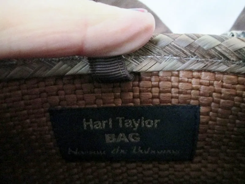 Vtg HARI TAYLOR NASSAU STRAW MERMAID HANDBAG Box Purse Satchel SEASHELL RARE!