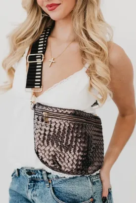 Westlyn Woven Bum Bag | Metallic Gunmetal