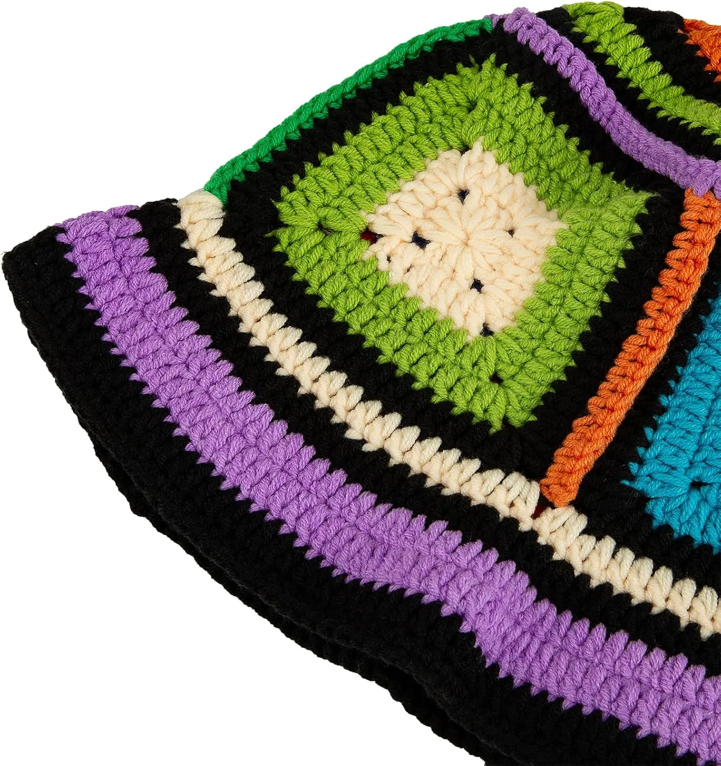 Women Knit Hat Crochet Bucket Hat Fish Hat Handmade Floppy Knitted Hats Floral Bohemian Casual Beach Hat