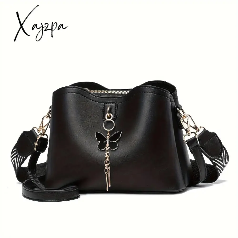 Womens Butterfly Bucket Crossbody Bag - Fashionable & Lightweight, Compact Shoulder Bag for Everyday Style