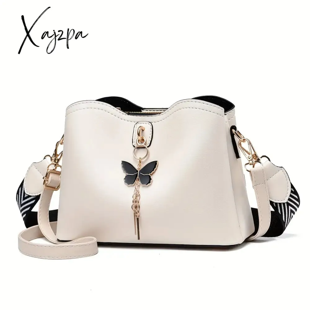 Womens Butterfly Bucket Crossbody Bag - Fashionable & Lightweight, Compact Shoulder Bag for Everyday Style