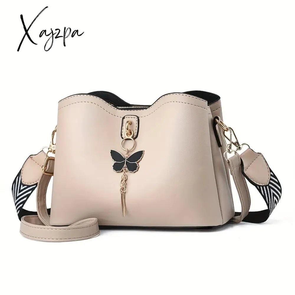 Womens Butterfly Bucket Crossbody Bag - Fashionable & Lightweight, Compact Shoulder Bag for Everyday Style