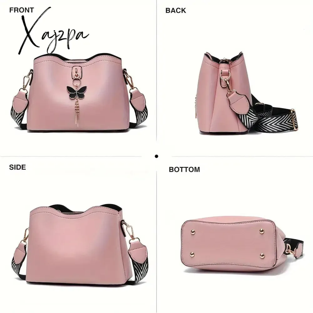 Womens Butterfly Bucket Crossbody Bag - Fashionable & Lightweight, Compact Shoulder Bag for Everyday Style