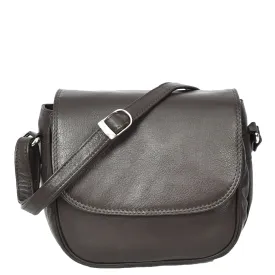 Womens Real Leather Small Crossbody Bag Classic Organiser Multi Pockets Kiera Brown