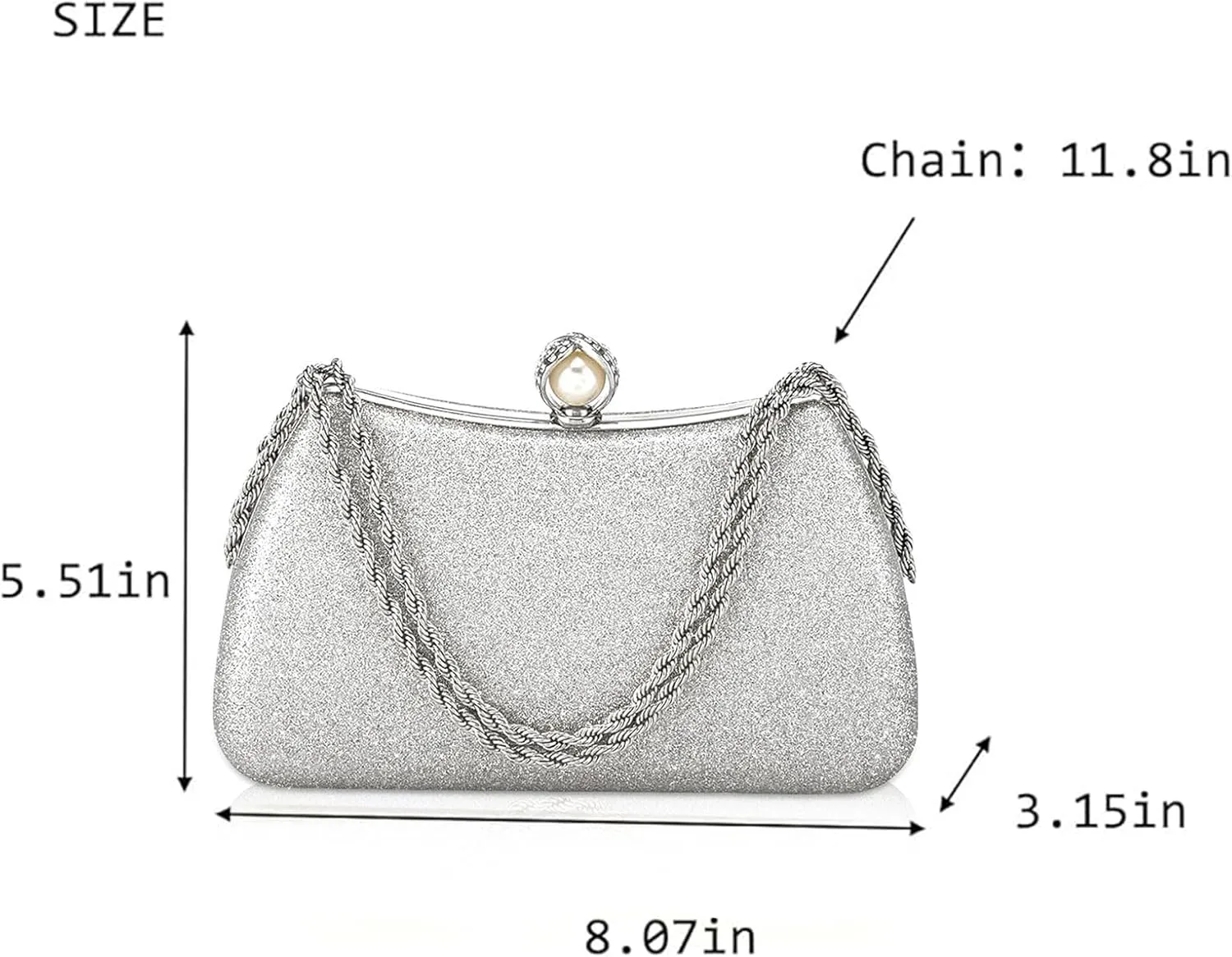 YYW Women Evening Bag Glitter Shiny Clutch Purses Handbags for Formal Wedding Party