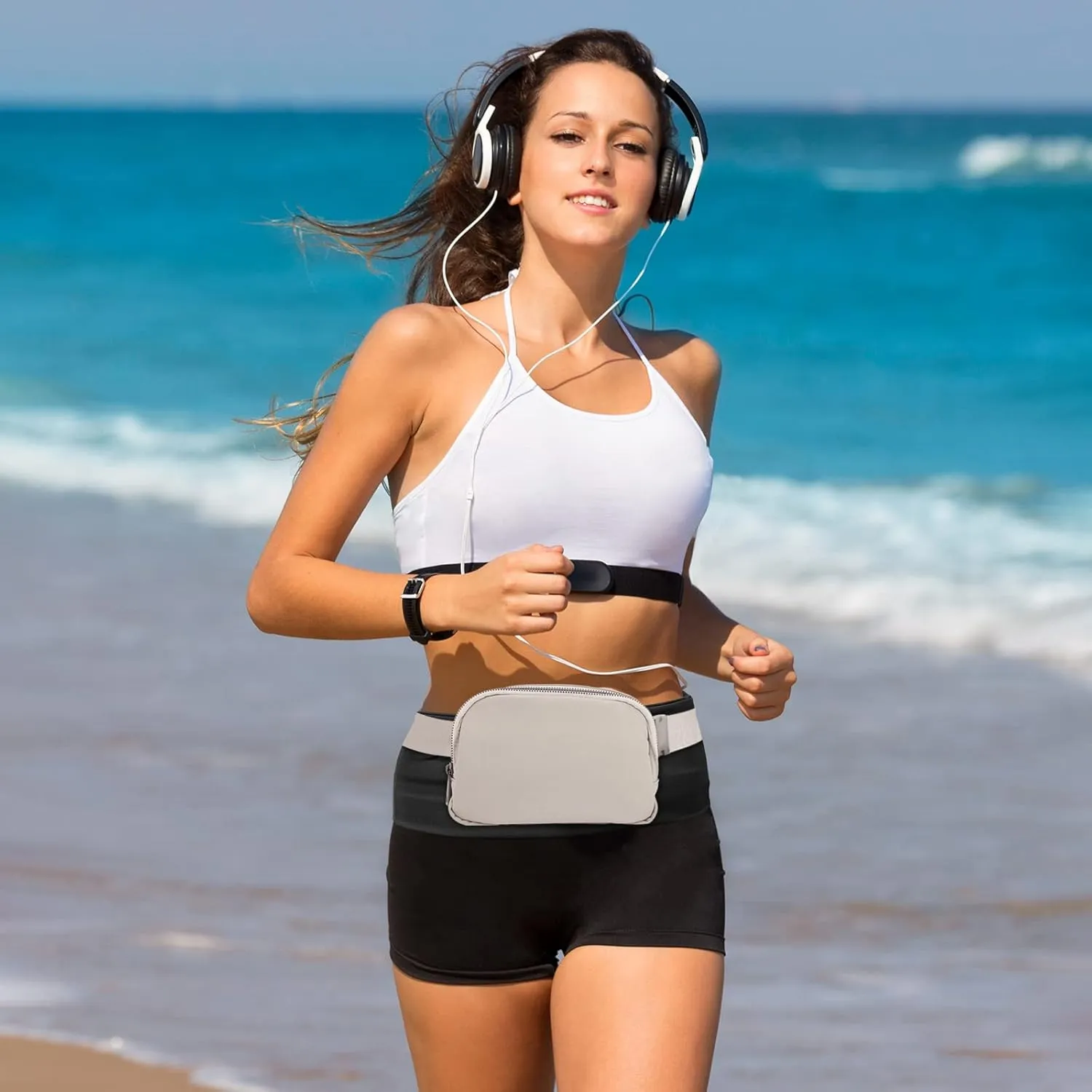 ZOPPEN Fanny Packs for Women Mini /Small Waist Bag Water Proof ,Crossbody with Adjustable Strap, Everywhere Belt Bag Dupes for Travel Running Hike Work Out, Grey